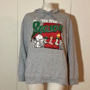 Peanuts Christmas Sweatshirt "Tis the Season" Snoopy & Woodstock Size XL (15-17)